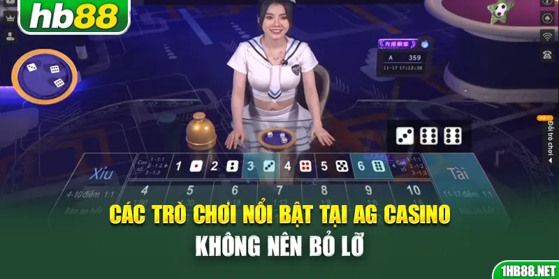 Các trò chơi nổi bật tại AG Casino không nên bỏ lỡ